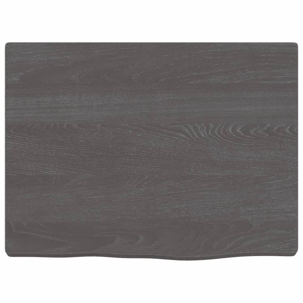 Wastafelblad Behandeld Massief Hout Donkerbruin Donkergrijs 40 x 30 x 2 cm
