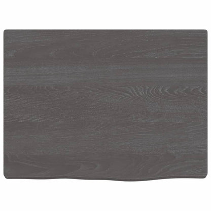 Wastafelblad Behandeld Massief Hout Donkerbruin Donkergrijs 40 x 30 x 2 cm