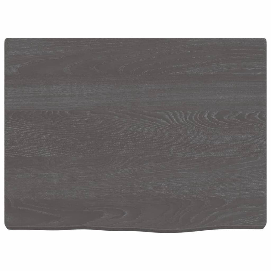 Wastafelblad Behandeld Massief Hout Donkerbruin Donkergrijs 40 x 30 x 2 cm
