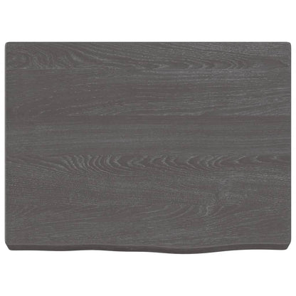 Wastafelblad 40X30X(2-4) Cm Behandeld Massief Hout Donkerbruin Donkergrijs 40 x 30 x 4 cm