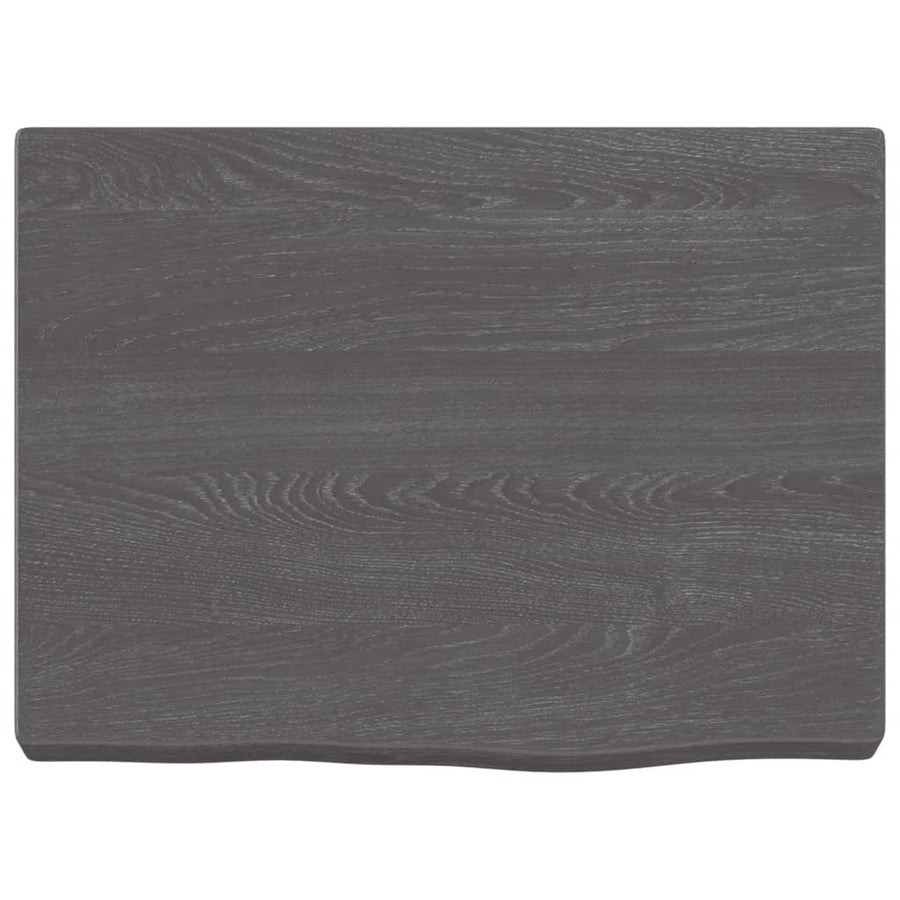 Wastafelblad 40X30X(2-4) Cm Behandeld Massief Hout Donkerbruin Donkergrijs 40 x 30 x 4 cm