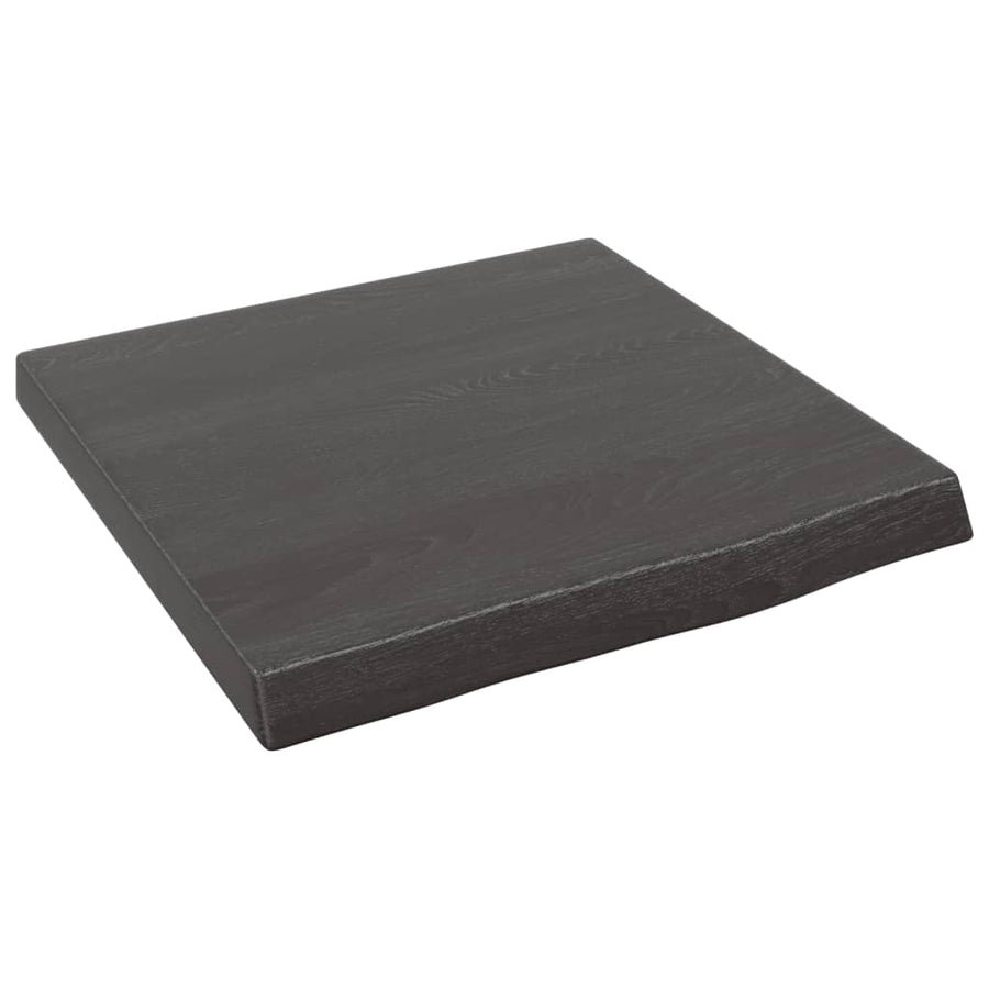 Wastafelblad 40X40X(2-4) Cm Behandeld Massief Hout Donkerbruin Donkergrijs 40 x 40 x 4 cm