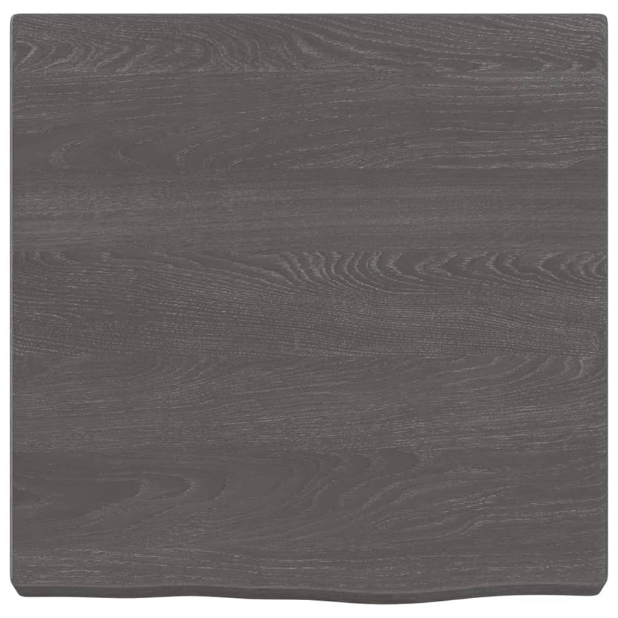 Wastafelblad 40X40X(2-4) Cm Behandeld Massief Hout Donkerbruin Donkergrijs 40 x 40 x 4 cm