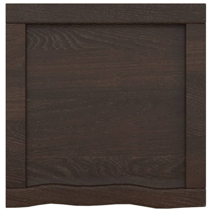 Wastafelblad 40X40X(2-4) Cm Behandeld Massief Hout Donkerbruin Donkergrijs 40 x 40 x 4 cm