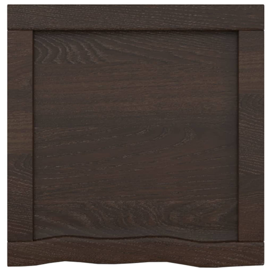Wastafelblad 40X40X(2-4) Cm Behandeld Massief Hout Donkerbruin Donkergrijs 40 x 40 x 4 cm