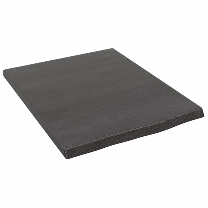 Wastafelblad Behandeld Massief Hout Donkerbruin Donkergrijs 40 x 50 x 2 cm