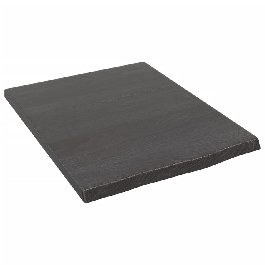 Wastafelblad Behandeld Massief Hout Donkerbruin Donkergrijs 40 x 50 x 2 cm