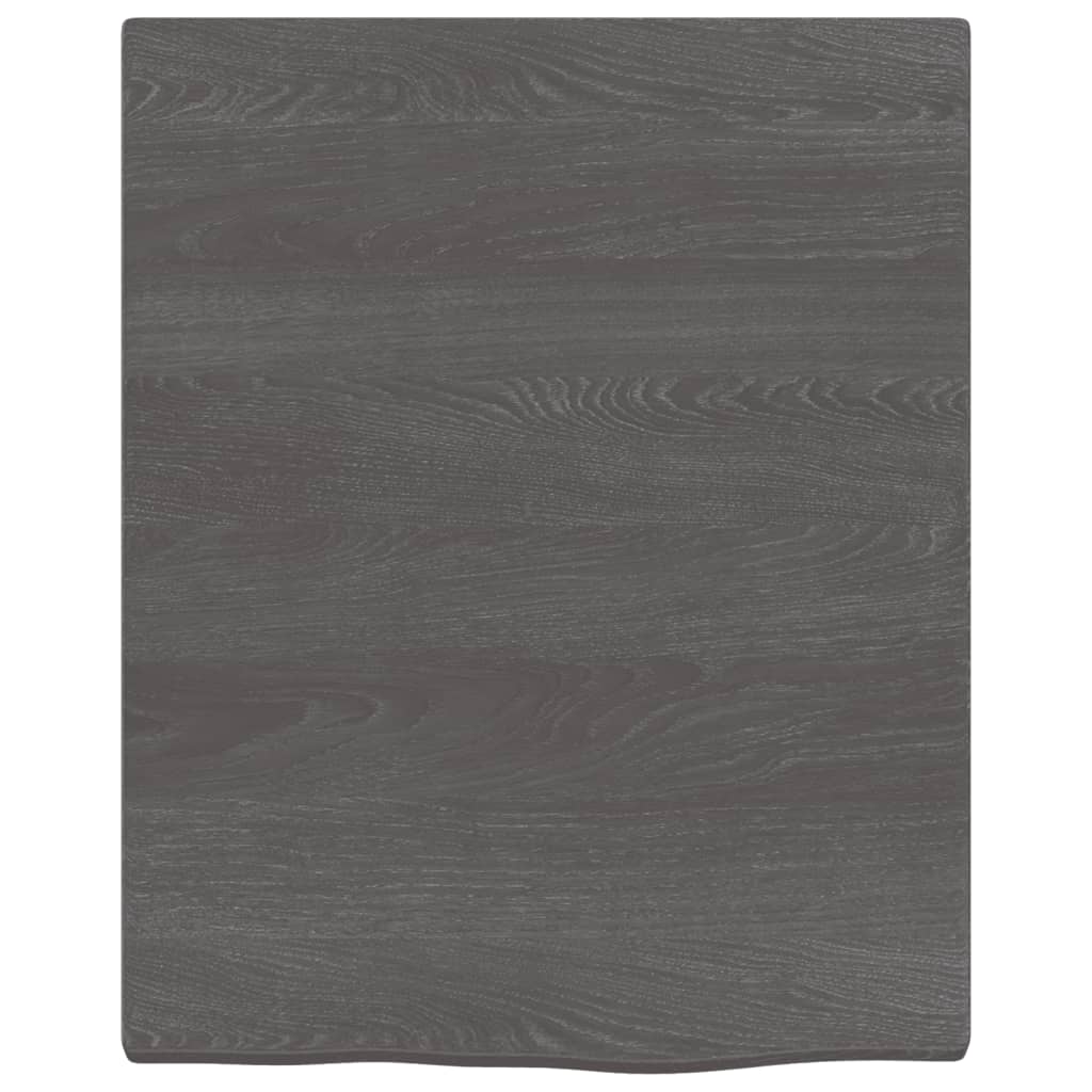 Wastafelblad Behandeld Massief Hout Donkerbruin Donkergrijs 40 x 50 x 2 cm