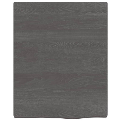 Wastafelblad Behandeld Massief Hout Donkerbruin Donkergrijs 40 x 50 x 2 cm