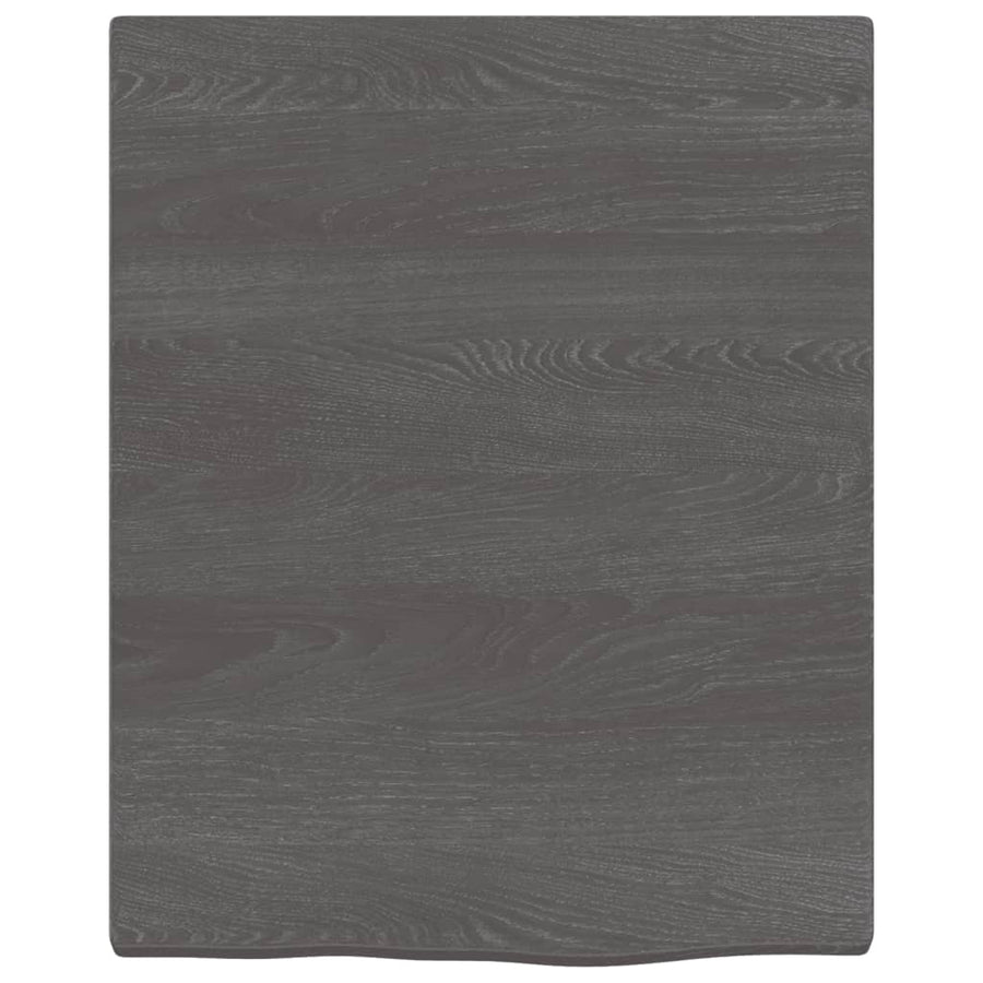 Wastafelblad Behandeld Massief Hout Donkerbruin Donkergrijs 40 x 50 x 2 cm