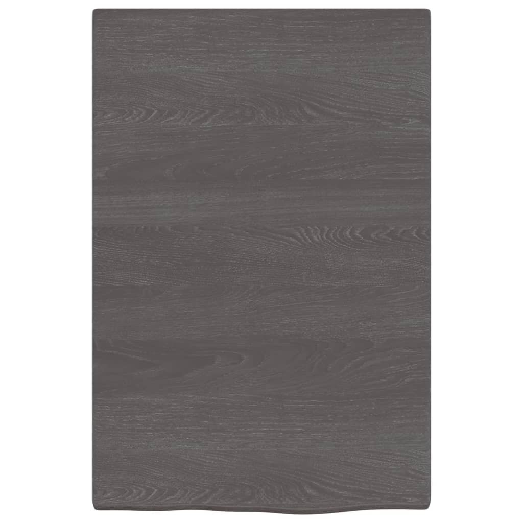 Wastafelblad Behandeld Massief Hout Donkerbruin Donkergrijs 40 x 60 x 2 cm