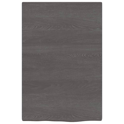 Wastafelblad Behandeld Massief Hout Donkerbruin Donkergrijs 40 x 60 x 2 cm