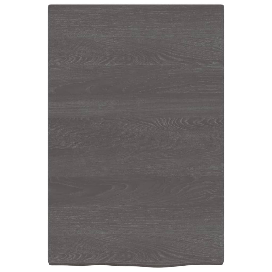 Wastafelblad Behandeld Massief Hout Donkerbruin Donkergrijs 40 x 60 x 2 cm