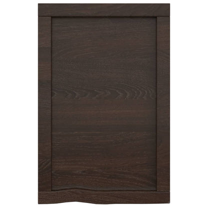 Wastafelblad 40X60X(2-4) Cm Behandeld Massief Hout Donkerbruin Donkergrijs 40 x 60 x 4 cm