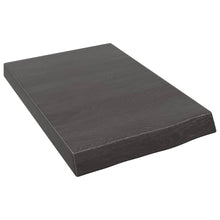 Wastafelblad 40X60X(2-6) Cm Behandeld Massief Hout Donkerbruin Donkergrijs 40 x 60 x 6 cm