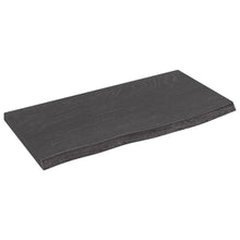 Wastafelblad Behandeld Massief Hout Donkerbruin Donkergrijs 60 x 30 x 2 cm