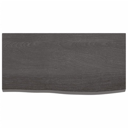 Wastafelblad Behandeld Massief Hout Donkerbruin Donkergrijs 60 x 30 x 2 cm