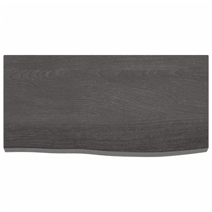 Wastafelblad 60X30X(2-4) Cm Behandeld Massief Hout Donkerbruin Donkergrijs 60 x 30 x 4 cm