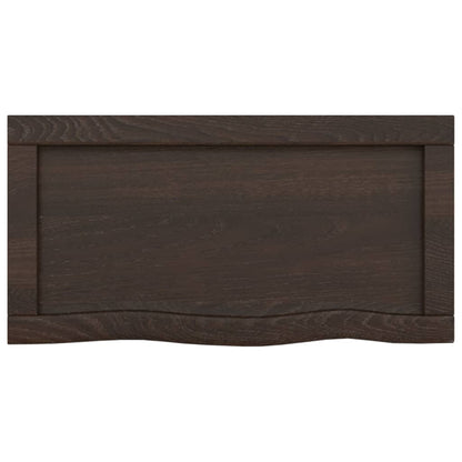 Wastafelblad 60X30X(2-4) Cm Behandeld Massief Hout Donkerbruin Donkergrijs 60 x 30 x 4 cm