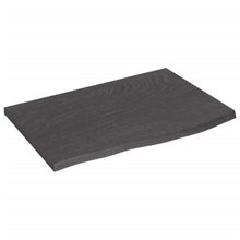 Wastafelblad Behandeld Massief Hout Donkerbruin Donkergrijs 60 x 40 x 2 cm
