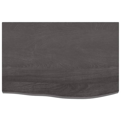 Wastafelblad Behandeld Massief Hout Donkerbruin Donkergrijs 60 x 40 x 2 cm