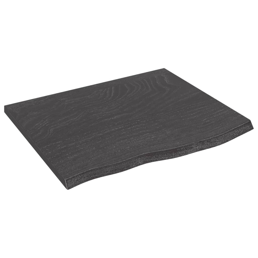 Wastafelblad Behandeld Massief Hout Donkerbruin Donkergrijs 60 x 50 x 2 cm