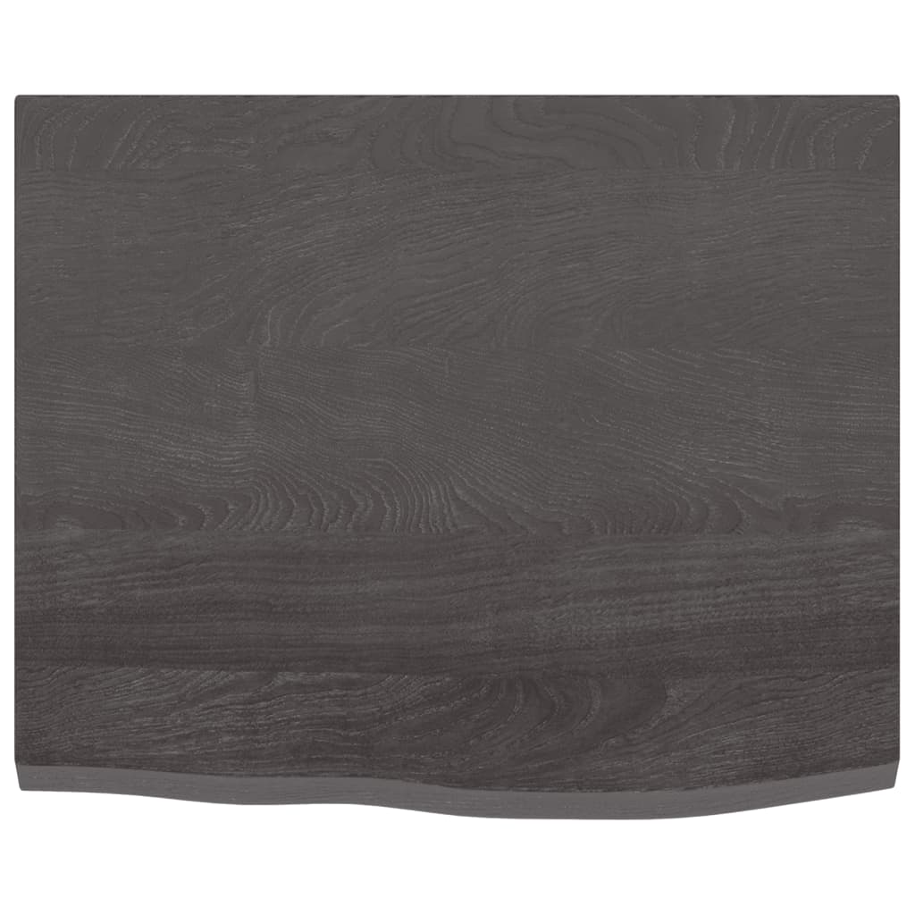 Wastafelblad Behandeld Massief Hout Donkerbruin Donkergrijs 60 x 50 x 2 cm