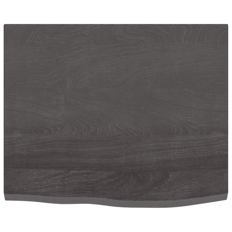 Wastafelblad Behandeld Massief Hout Donkerbruin Donkergrijs 60 x 50 x 2 cm
