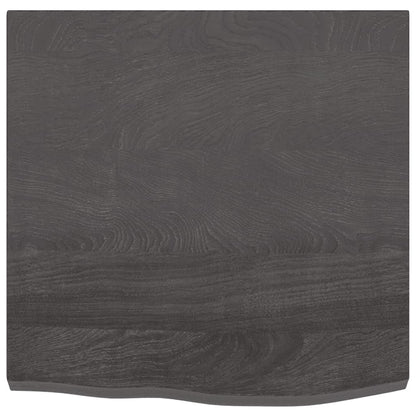 Wastafelblad 60X60X(2-4) Cm Behandeld Massief Hout Donkerbruin Donkergrijs 60 x 60 x 4 cm