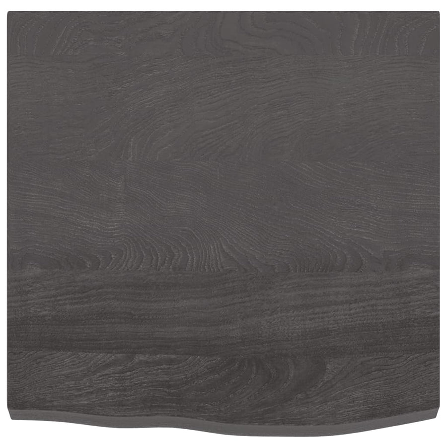 Wastafelblad 60X60X(2-4) Cm Behandeld Massief Hout Donkerbruin Donkergrijs 60 x 60 x 4 cm