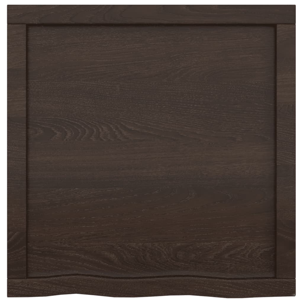 Wastafelblad 60X60X(2-4) Cm Behandeld Massief Hout Donkerbruin Donkergrijs 60 x 60 x 4 cm