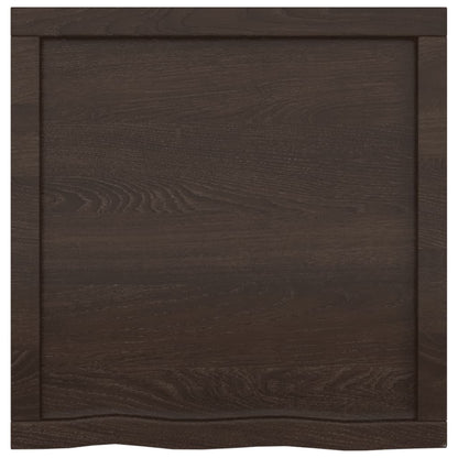 Wastafelblad 60X60X(2-4) Cm Behandeld Massief Hout Donkerbruin Donkergrijs 60 x 60 x 4 cm