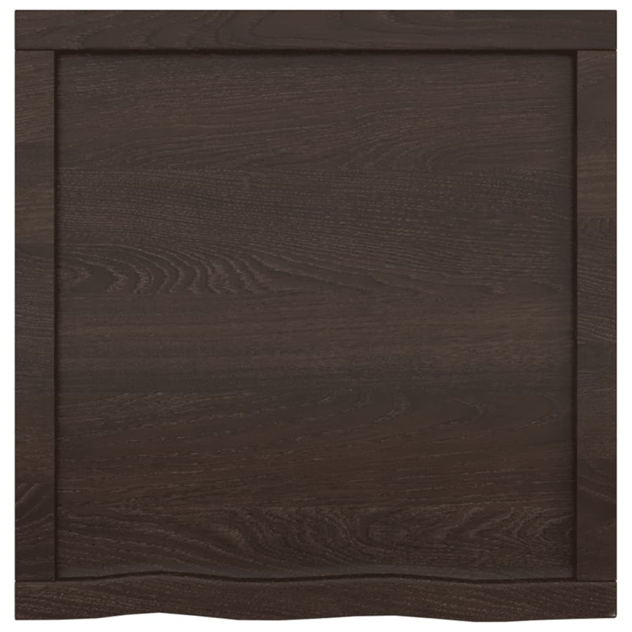Wastafelblad 60X60X(2-4) Cm Behandeld Massief Hout Donkerbruin Donkergrijs 60 x 60 x 4 cm