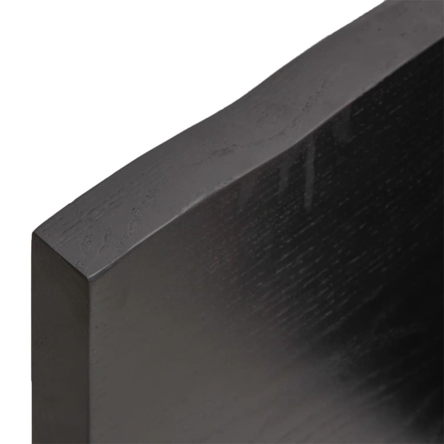 Wastafelblad 60X60X(2-4) Cm Behandeld Massief Hout Donkerbruin Donkergrijs 60 x 60 x 4 cm