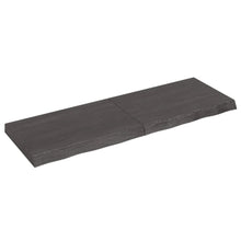 Wastafelblad 120X40X(2-6) Cm Behandeld Massief Hout Donkerbruin Donkergrijs 120 x 40 x 6 cm