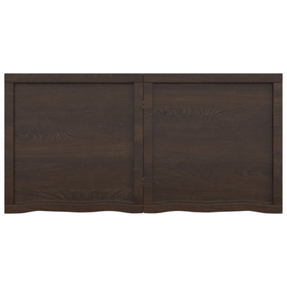Wastafelblad 120X60X(2-4) Cm Behandeld Massief Hout Donkerbruin Donkergrijs 120 x 60 x 4 cm