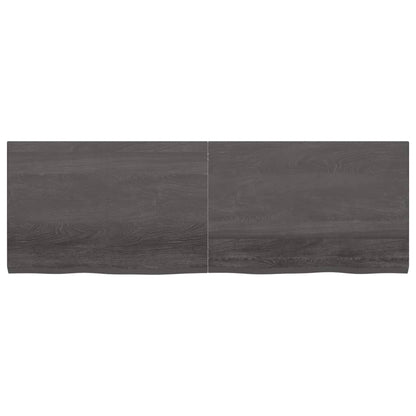 Wastafelblad 180X60X(2-4) Cm Behandeld Massief Hout Donkerbruin Donkergrijs 180 x 60 x 4 cm