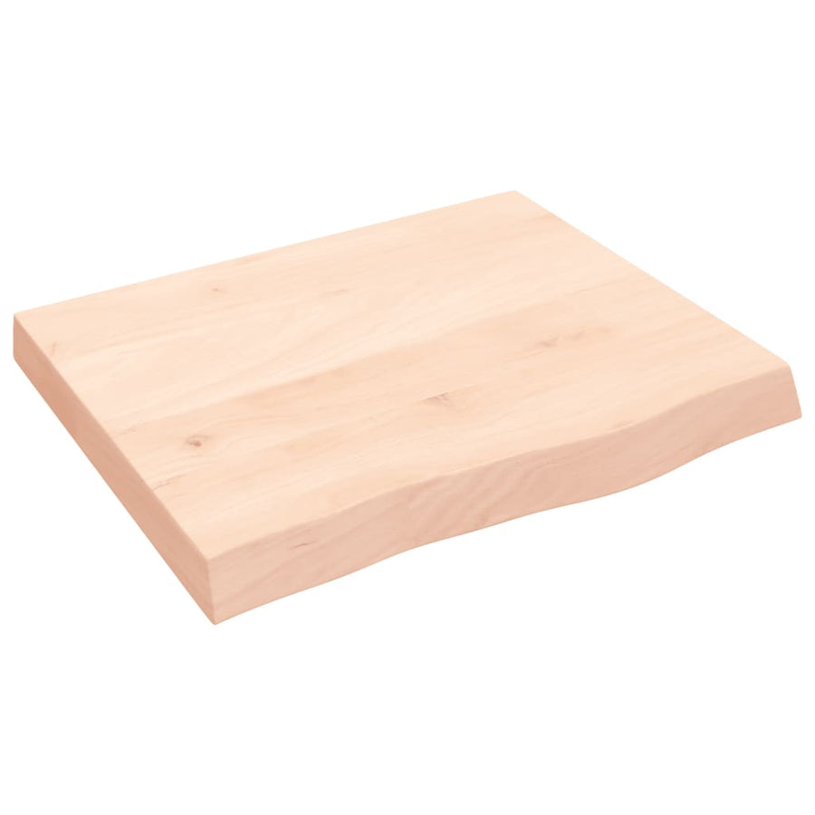 Tafelblad 60X50X(2-6) Cm Onbehandeld Massief Eikenhout Naturel 60 x 50 x 6 cm