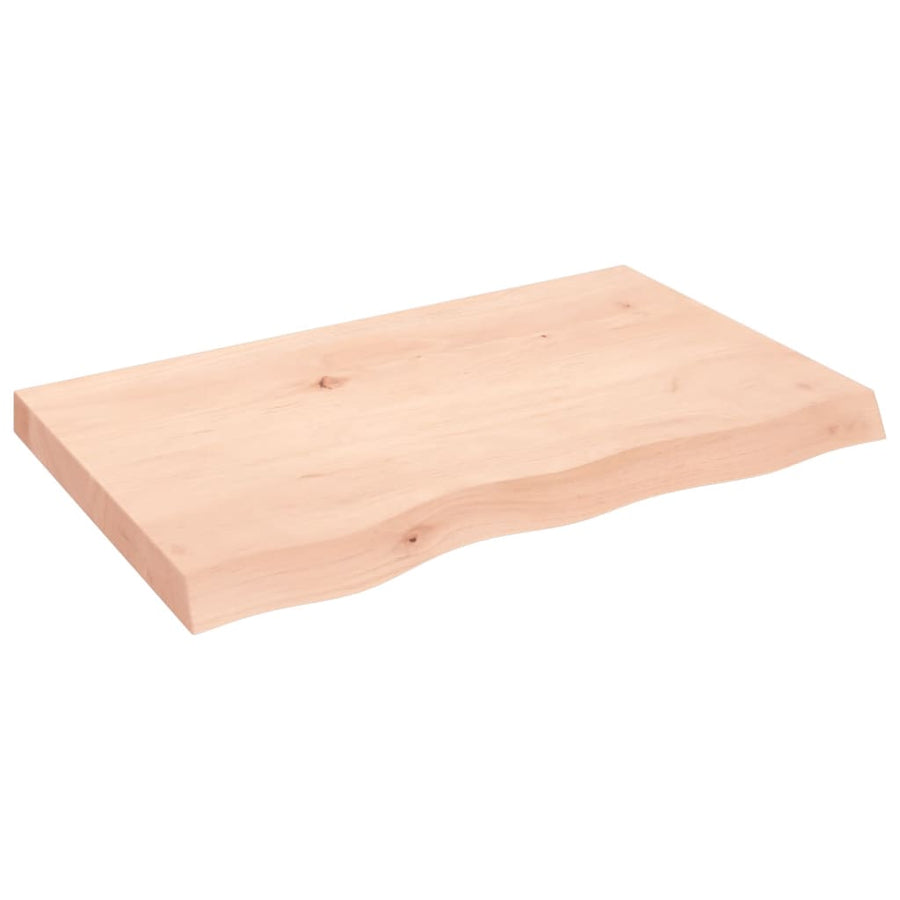 Tafelblad 80X50X(2-6) Cm Onbehandeld Massief Eikenhout Naturel 80 x 50 x 6 cm