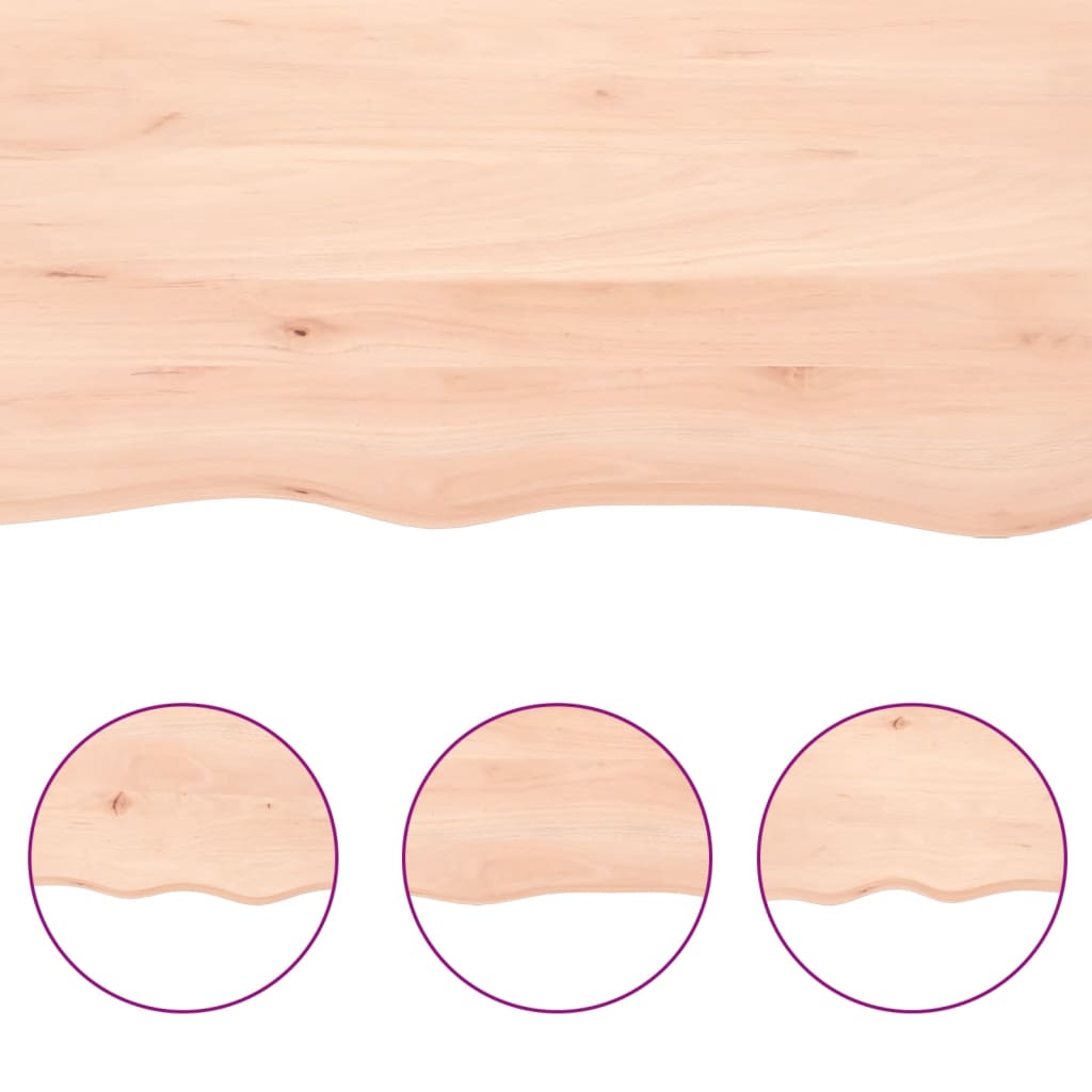 Tafelblad 100x40x(2-6) cm onbehandeld massief eikenhout