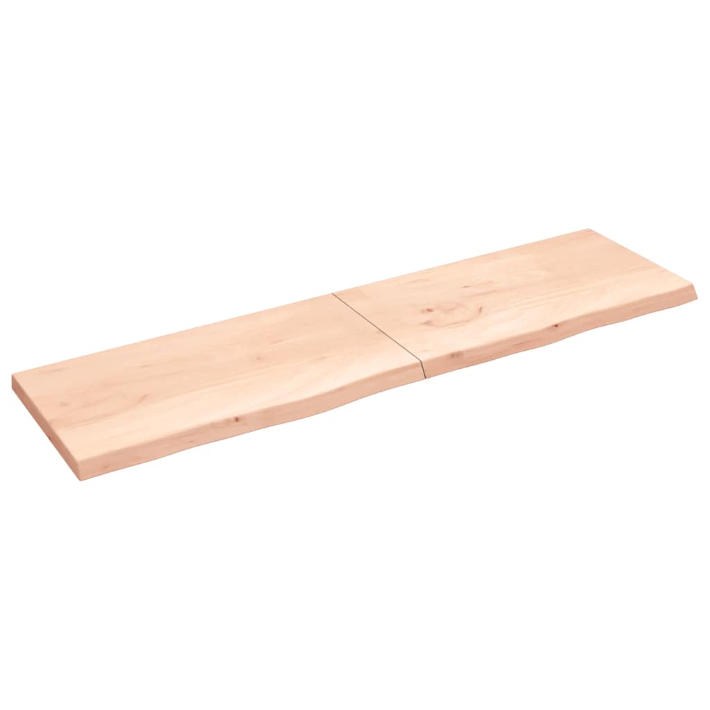 Tafelblad 220X60X(2-6) Cm Onbehandeld Massief Eikenhout Naturel 220 x 60 x 6 cm