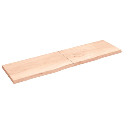 Tafelblad 220X60X(2-6) Cm Onbehandeld Massief Eikenhout Naturel 220 x 60 x 6 cm