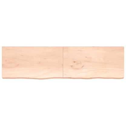 Tafelblad 220X60X(2-6) Cm Onbehandeld Massief Eikenhout Naturel 220 x 60 x 6 cm