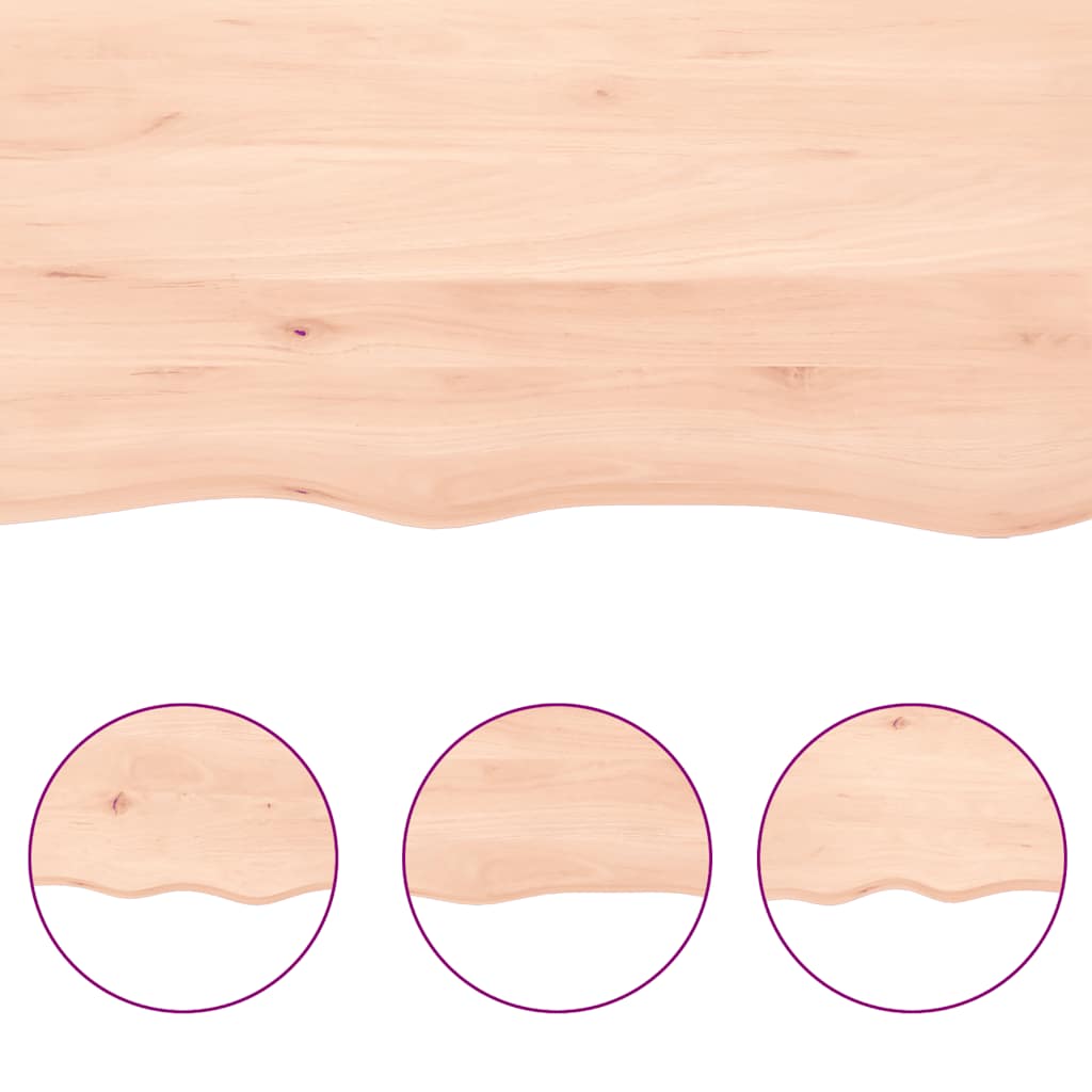 Tafelblad 220X60X(2-6) Cm Onbehandeld Massief Eikenhout Naturel 220 x 60 x 6 cm