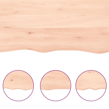 Tafelblad 220X60X(2-6) Cm Onbehandeld Massief Eikenhout Naturel 220 x 60 x 6 cm
