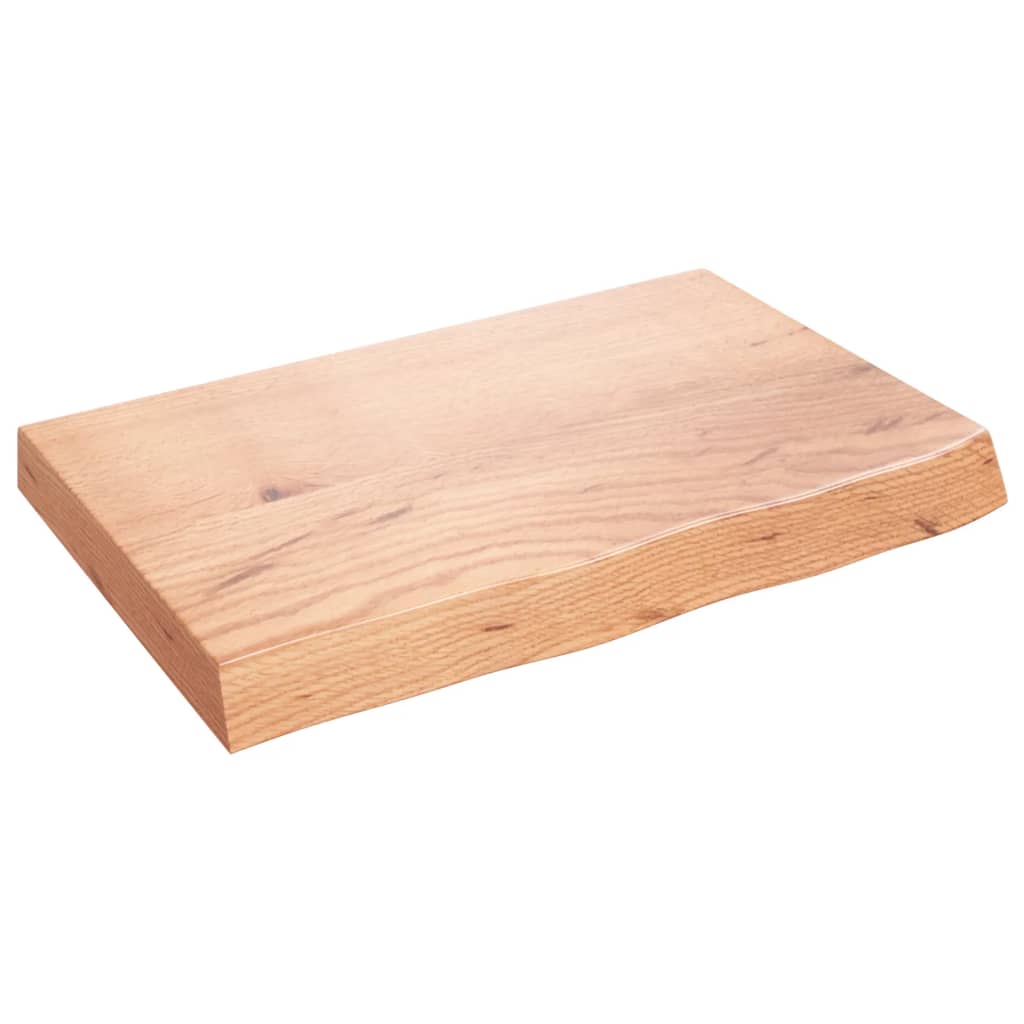 Tafelblad 60X40X(2-6) Cm Behandeld Massief Eikenhout Lichtbruin 60 x 40 x 6 cm