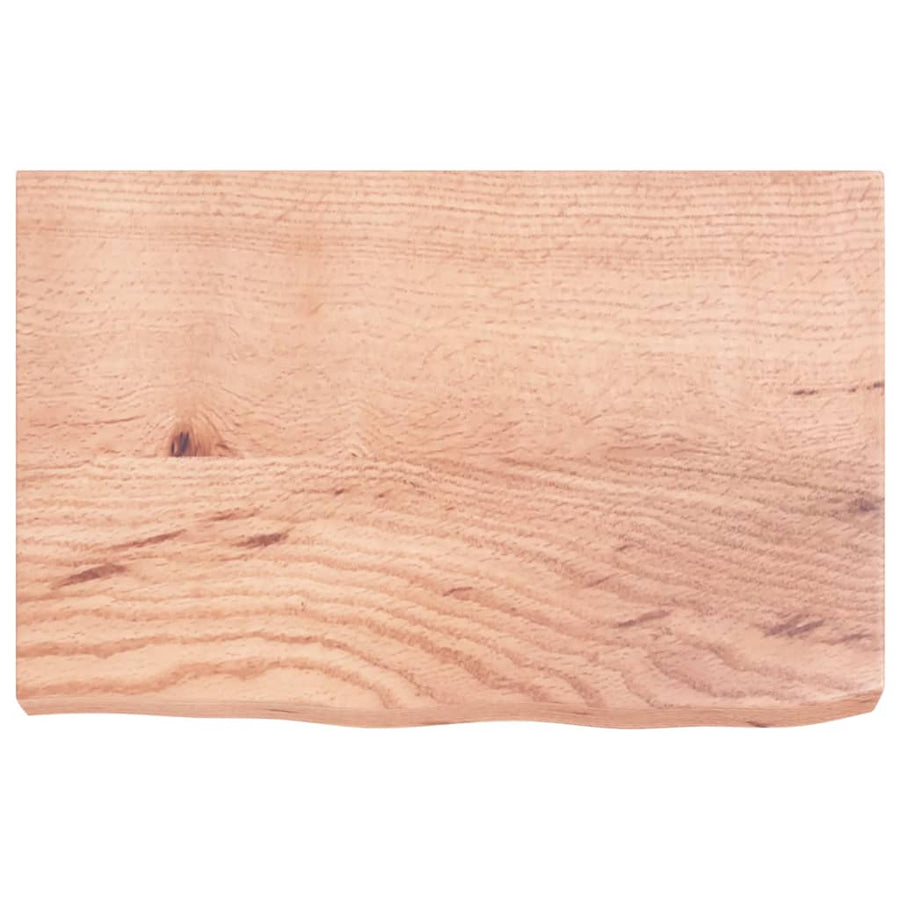 Tafelblad 60X40X(2-6) Cm Behandeld Massief Eikenhout Lichtbruin 60 x 40 x 6 cm