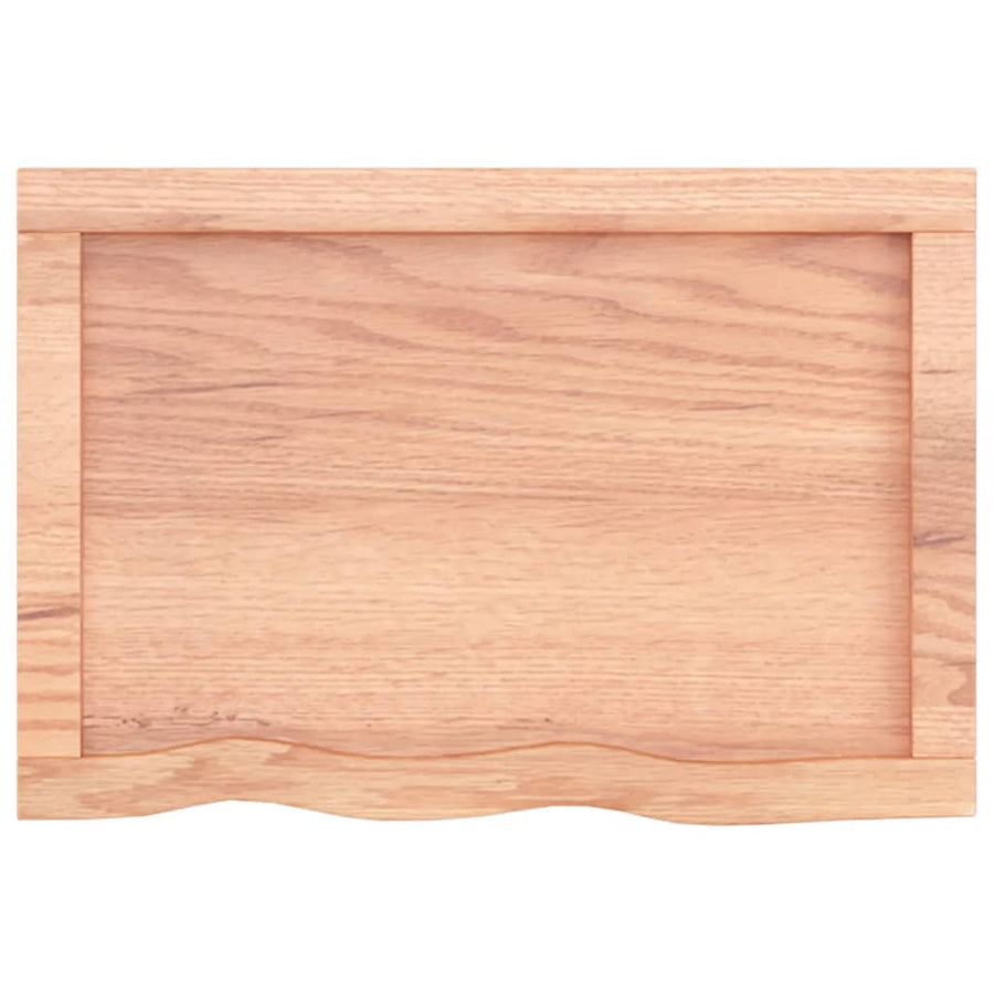 Tafelblad 60X40X(2-6) Cm Behandeld Massief Eikenhout Lichtbruin 60 x 40 x 6 cm