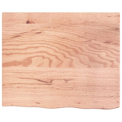 Tafelblad 60X50X(2-6) Cm Behandeld Massief Eikenhout Lichtbruin 60 x 50 x 6 cm