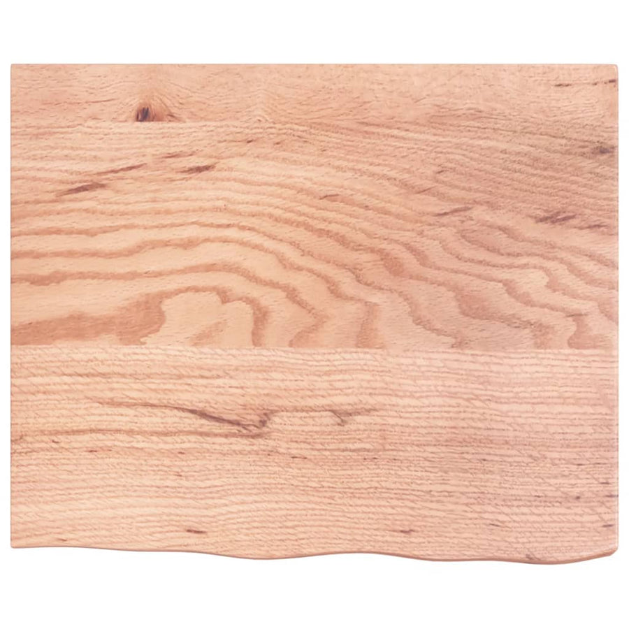 Tafelblad 60X50X(2-6) Cm Behandeld Massief Eikenhout Lichtbruin 60 x 50 x 6 cm